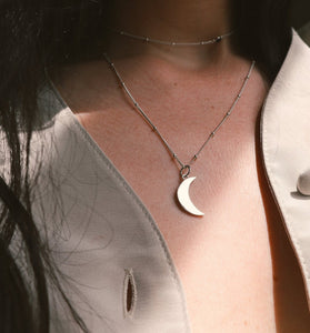 Lines + Current Crescent Moon Necklace - BTS CONCEPT STORE