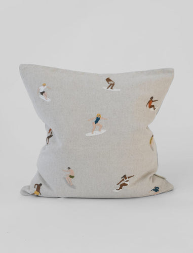 Surfers Embroidered Cushion | 48x48 cm