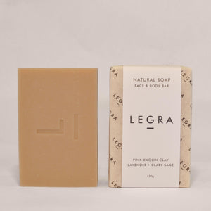 LEGRA Pink Clay Soap with Lavender + Clary Sage