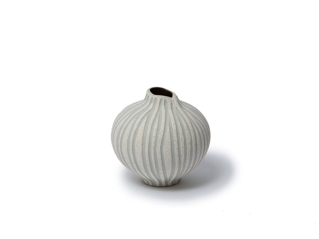 Sand White Stone Stripe Vase - medium