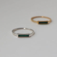 Load image into Gallery viewer, Lines + Current Green Achemy Agate Ring