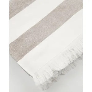 Barbarum Towel | White + Brown large