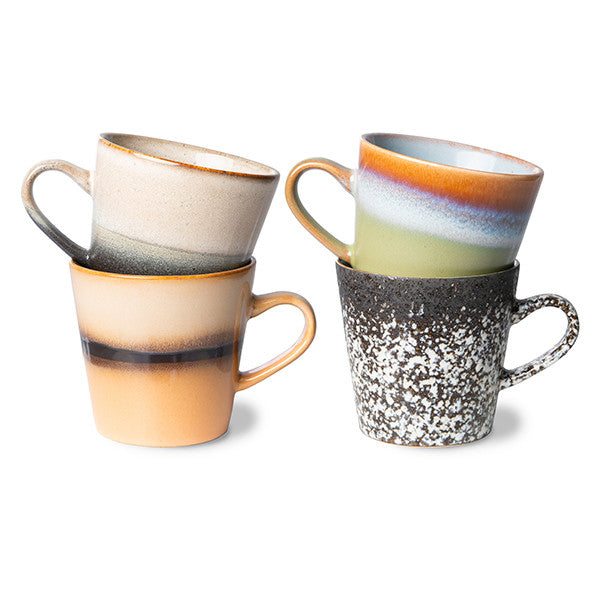 HKliving 70s Ceramic Americano Mugs (set of 4) | Galileo