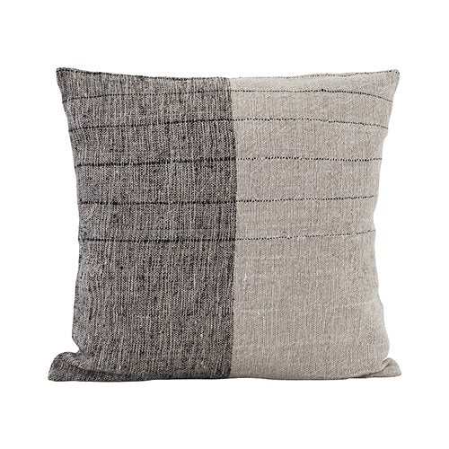 Divided Cushion | Black + Off White 50x50