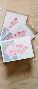 Salty Sea Sisters Festive Christmas Cards set of 3 | Various colours