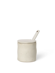 Ferm Living Flow Jar with Spoon | Off White Speckle