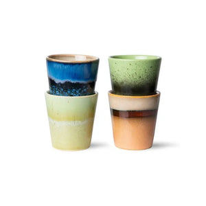 HKliving 70s Ceramic Ristretto Mugs | Calypso Set of 4