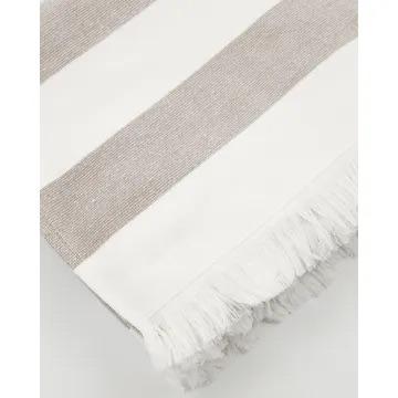 Barbarum Bath Towel | White + Brown | Medium