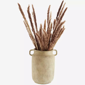 Terracotta Vase with Handles | Washed Beige