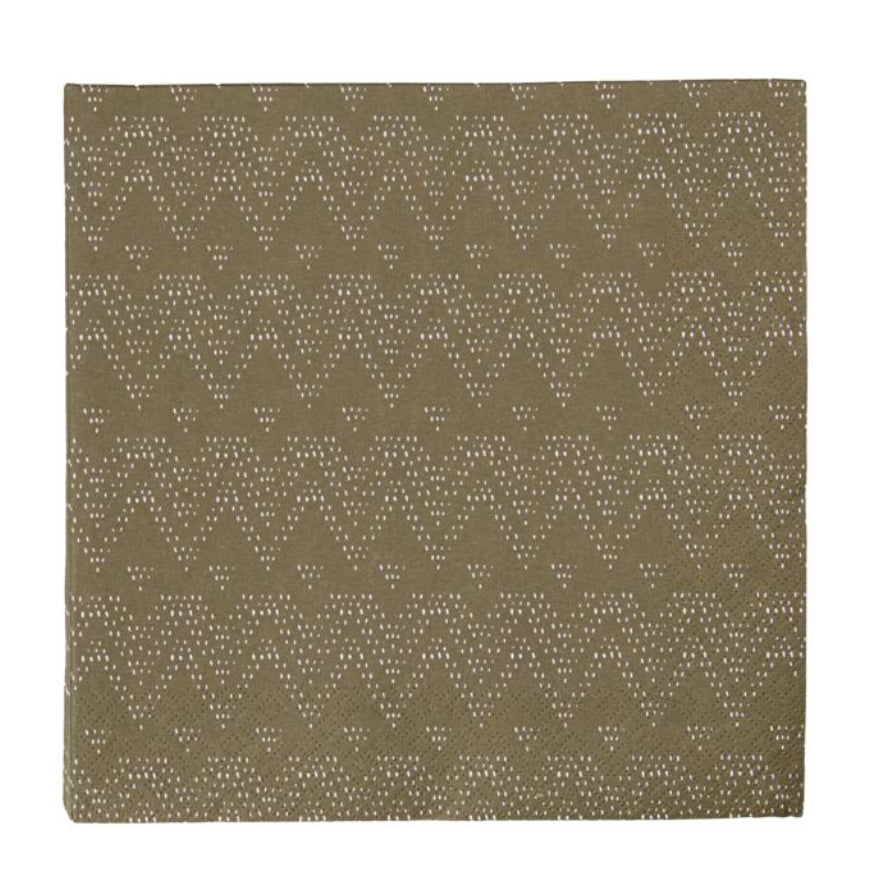 Paper Napkins | Dark Green Zig Zag | Ski