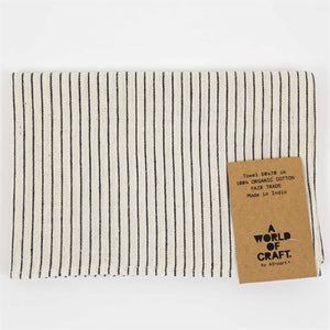 Eco Thinstripe Towel 50x70 | Black + White