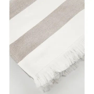 Barbarum Hand Towel | White + Brown | Small