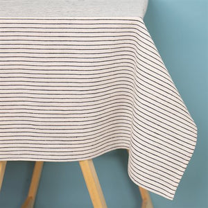 Eco Thinstripe Tablecloth 140x250 | Black + White