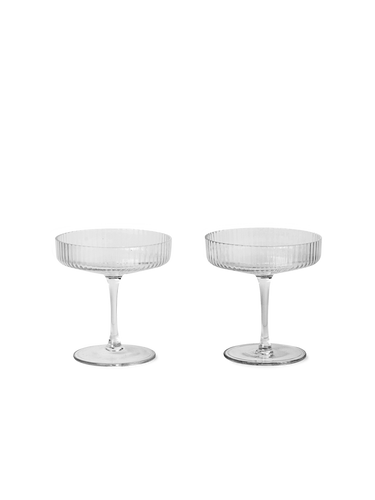 Ferm Living Clear Ripple Champagne Saucers s/2 - BTS CONCEPT STORE