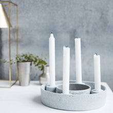 Load image into Gallery viewer, Polystone Candle Holder | The Ring | Grey
