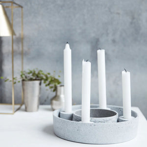 Polystone Candle Holder | The Ring | Grey