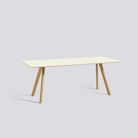 HAY CPH 30 Dining Table Lacquered Oak with off white linoleum tabletop