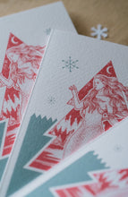 Load image into Gallery viewer, Salty Sea Sisters Festive Christmas Cards set of 3 | Various colours