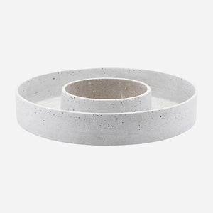 Polystone Round Candle Holder | The Ring | Grey