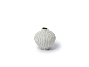 Sand White Stone Stripe Vase - small