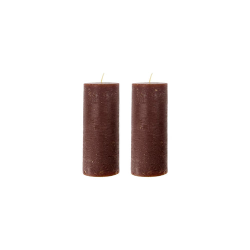 Pillar Candle Cognac | Set of 2