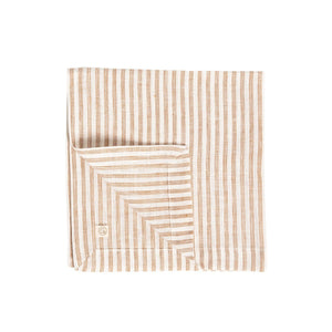 Washed Linen Napkin Thin Striped | Cafe Milk