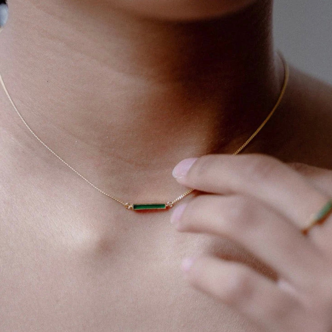 Lines + Current Green Alchemy Bar Necklace | Various Colours