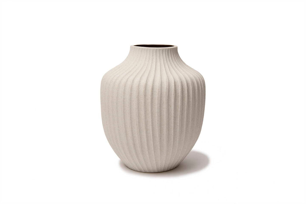 Lindform Kyoto Sand Vase | White Light Deep Line