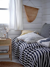 Load image into Gallery viewer, Kari Bedspread/Blanket/Throw | Recycled Cotton, black stripe