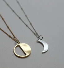 Load image into Gallery viewer, Lines + Current Crescent Moon Necklace - BTS CONCEPT STORE