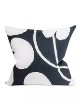 Load image into Gallery viewer, FLD Linen Cushion | Water Lily Print | Midnight Blue + White | 48x48
